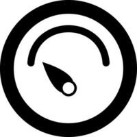 Flat style speedometer icon in black color. vector