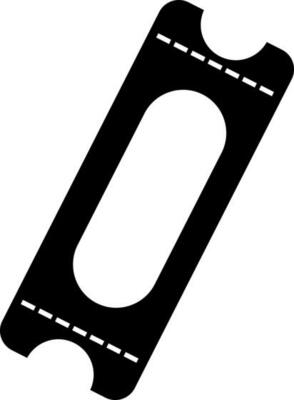 Isolated icon of blank ticket in black color.