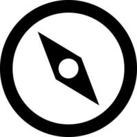 Illustration of compass icon in Black and White color. vector