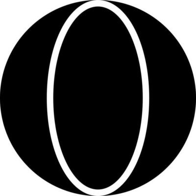 Illustration of ball icon in Black and White color.