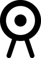 Isolated dart board icon in glyph style. vector