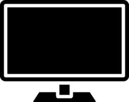 Black and White illustration of computer icon. vector