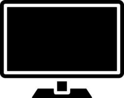 Black and White illustration of computer icon. vector