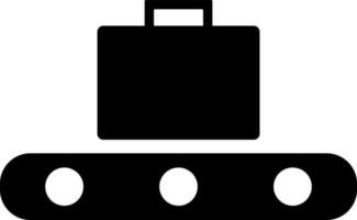 Black and White illustration of bag checking icon. vector