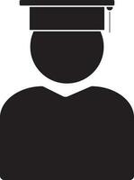 Character of faceless man wearing mortarboard. vector