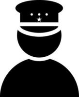 Black and White illustration of policeman icon. vector