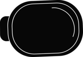 Black auto side mirror in flat style. vector