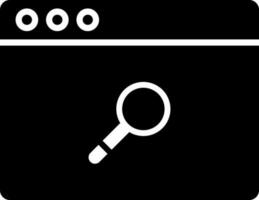 Web search icon icon in Black and White color. vector