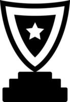 Black and White star decorated shield trophy award. vector