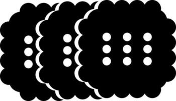 Black and White cookies icon in flat style. vector