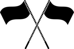 Race flags in Black and White color. vector