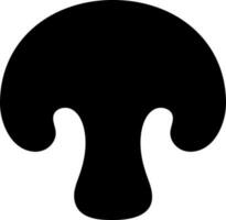 Black and White mushroom glyph icon. vector