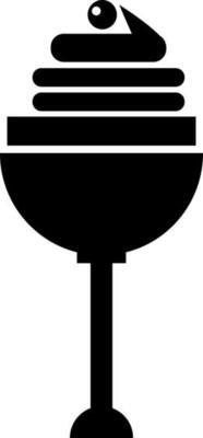 Black and White ice cream icon or symbol.