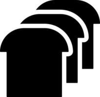 Bread or toast icon in Black and White color. vector