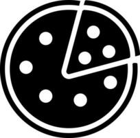 Pizza icon in Black and White color. vector