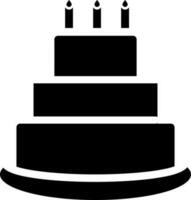 Decorative cake icon in Black and White color. vector