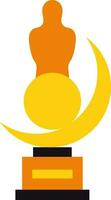 Orange and yellow oscar trophy award. vector