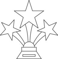 Star trophy award made by black line art. vector
