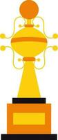 Trophy award in yellow and orange color. vector