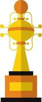 Trophy award in yellow and orange color. vector