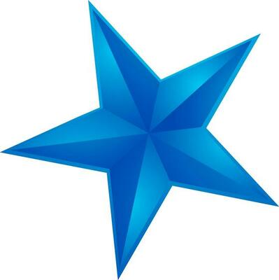Beautiful shiny blue star.