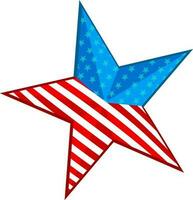 Shiny star in American Flag colors. vector