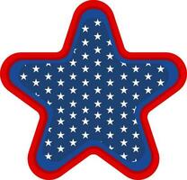 Star in American Flag colors. vector