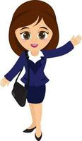 Character of a Young Business Woman. vector