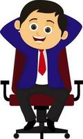 Character of a relaxing Businessman. vector