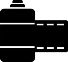 Reel icon in black and white color. vector