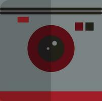 Hipster photo camera in grey and red color. vector