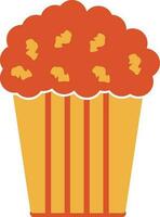 Illustration of popcorn icon for cinema in color. vector