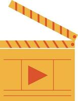 Clapperboard icon with video sign for action in cinama. vector