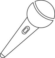 Stroke style of microphone icon for music concept. vector