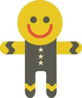 sonriente icono de Galleta hombre en gris y amarillo color. vector