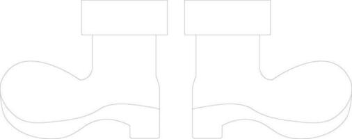 Thin line icon of shoes pair in flat style. vector