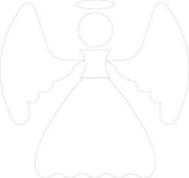 Line art icon of Angel with Halo sign. vector