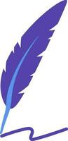 Feather pen icon for writing purpose. vector