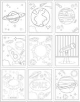 Space Planets Coloring Pages vector