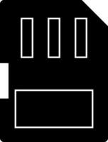Black and White memory card icon in flat style. vector