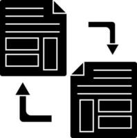 Flat style document transfer icon. vector