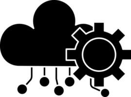 Illustration of cloud computing setting icon. vector