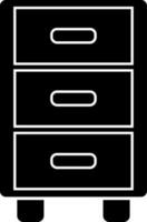 Flat style drawer icon in Black and White color. vector