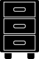 Flat style drawer icon in Black and White color. vector