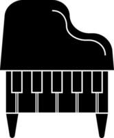 aislado piano icono en negro y blanco color. vector