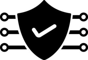 seguridad cheque icono en negro y blanco color. vector