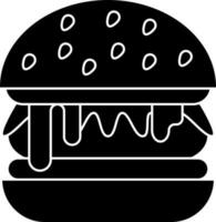 Vector sign or symbol of burger in Black and White color.