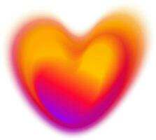 borroso degradado color efecto corazón forma en blanco antecedentes. vector