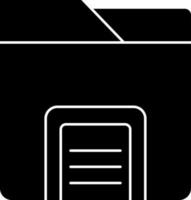 Black and white file folder icon. vector