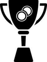 Flat style trophy cup icon in Black and White color. vector